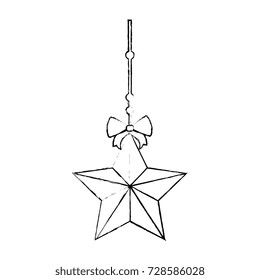 decorative star with bow hanging