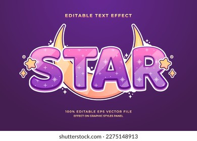 decorative star editable text effect vector design