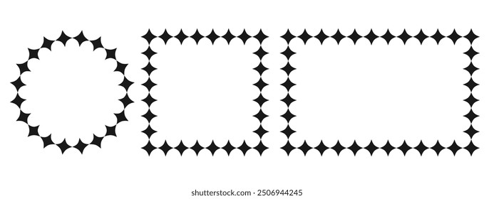 Decorative star frame template isolated background. Vector