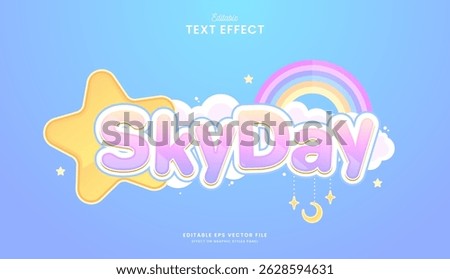 decorative star rainbow editable text effect design