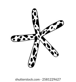 Decorative starfish aquatic animal doodle. Vector graphics.