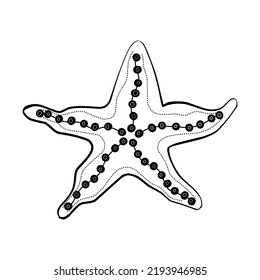 Decorative starfish in doodle style on background