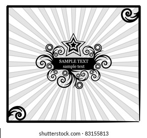 Decorative star-frame with spiral elements. Vector illustration