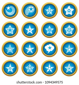 Decorative stars icons set. Simple illustration of 16 decorative stars vector icons for web