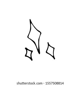 Decorative stars for illustrations. Doodle freehand drawing. Isolated circuit. Vector. Decor Element