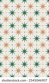 Decorative stars seamless pattern design. Vector illustration.