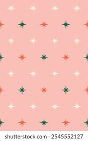 Decorative stars seamless pattern design. Vector illustration.