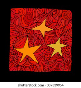 Decorative stars in Square doodle