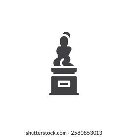 A decorative statue of woman vector icon. filled flat sign for mobile concept and web design. Garden Statue glyph icon. Symbol, logo illustration. Vector graphics