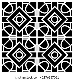Arte de esténcil decorativo con forma de diamante abstracto. Lápiz de corte láser para papel, madera, plástico, metal, acrílico. Patrón blanco y negro. EPS8 #19