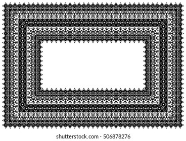 Decorative stencil, interior decoration, frame for your text. Design elements created with lace border. Frames vector