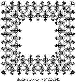 Decorative stencil, interior decoration, frame for your text. Design elements created with lace border. Decorative vector