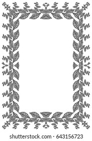Decorative stencil, interior decoration, frame for your text. Design elements created with lace border. Decorative vector