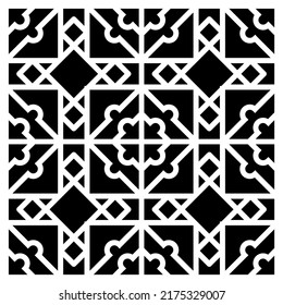 Decorative stencil pattern of abstract diamond shapes. Black and white pattern. Laser cut stencil for paper, wood, plastic, metal, acrylic. EPS8 