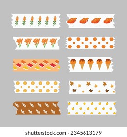 Decorative sticky strips set with different illustration for any decoration design. 
