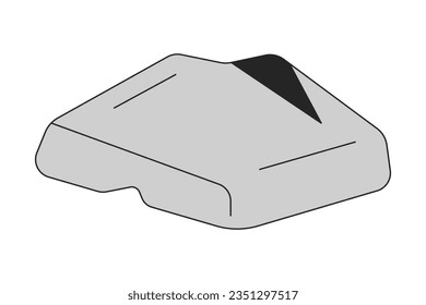 Decorative stone flat line color isolated vector object. Solid mineral. Editable black and white line art drawing. Simple outline spot illustration for web graphic design