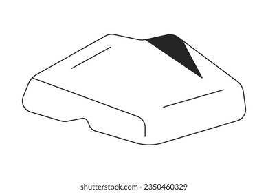 Objetos vectoriales aislados monocromáticos de piedra decorativa. Minerales sólidos. Dibujo de arte en blanco y negro editable. Ilustración simple de la mancha para el diseño de gráficos web