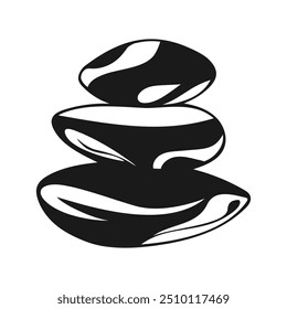 Decorative stones zen and spa natural element silhouette, logo icon emblem. Harmony and balance.