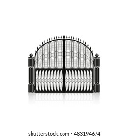 Decorative street gates. Vector illustration.