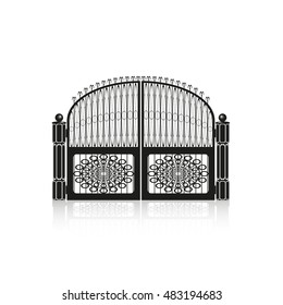 Decorative street gates. Vector illustration.