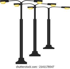 Decorative street light, illustration, vector on a white background.