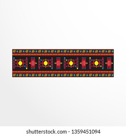 Decorative strip with elements of an ornament in ethnic style. Vector illustration.