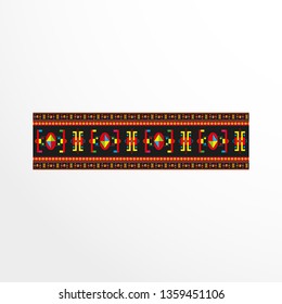 Decorative strip with elements of an ornament in ethnic style. Vector illustration.
