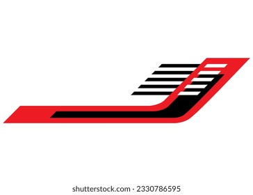 Decorative strip for a sports car, moto, boat, SUV, bus, toy, sportswear. Vehicle sticker. Sports pattern. Vector background.