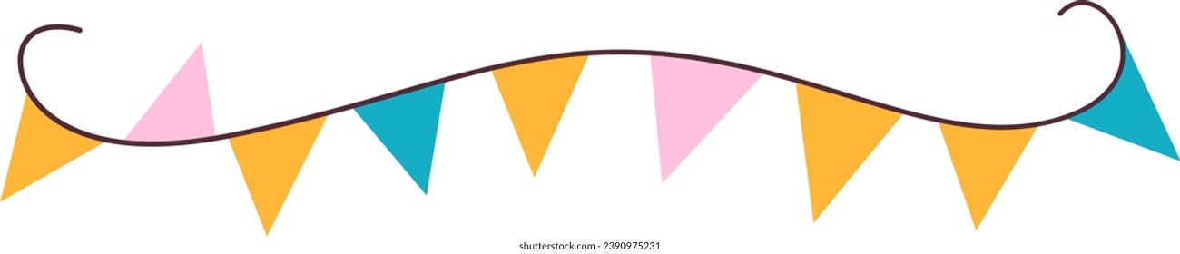 Banda Decorativa Con Ilustración Del Vector De Banderas
