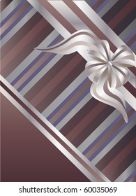 Decorative striped background with ribbon and bow.