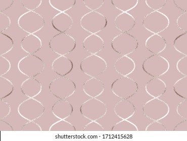 Decorative striped geometric seamless pattern with silver texture.