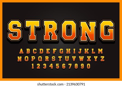 decorative strong Font and Alphabet vector