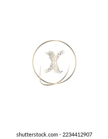 A decorative style mixed handcrafted designed letter X vector logo template