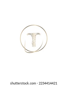 A decorative style mixed handcrafted designed letter T vector logo template