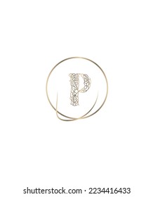 A decorative style mixed handcrafted designed letter P vector logo template