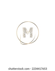 A decorative style mixed handcrafted designed letter M vector logo template