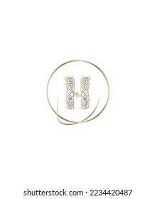 A decorative style mixed handcrafted designed letter H vector logo template