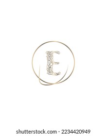 A decorative style mixed handcrafted designed letter E vector logo template