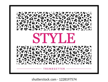 Decorative "style" text on leopard skin pattern 