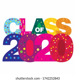 Decorative style vector illustration of Class of 2020 on an isolated white background 