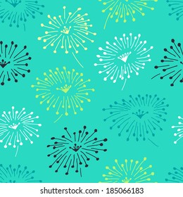 Decorative stylish spring seamless floral pattern with strokes. Bright endless texture with flowers and petals. Template for design and decoration.