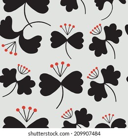Decorative stylish spring seamless floral pattern.