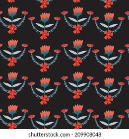 Decorative stylish spring seamless floral pattern, wallpaper