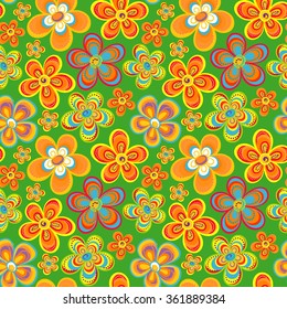 Decorative stylish spring seamless floral pattern. Bright endless texture with flowers. Template for design and decoration