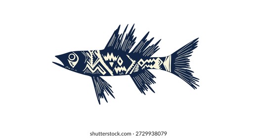 decorative stylized fish graphic for creative projects