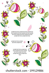 decorative and stylized flowers hand-drawn