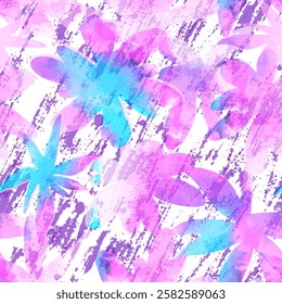 Decorative stylized flowers.  Seamless vector pattern. Design for fabrics and wallpaper.