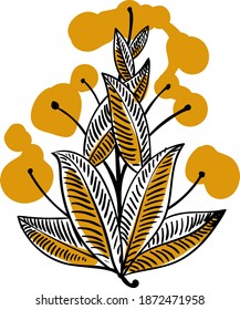 Decorative stylized form   color and in lines. Vector illustration