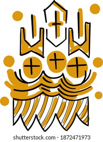 Decorative stylized form   color and in lines. Vector illustration