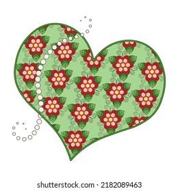 Decorative stylized hearts with a doodle pattern on a white background. 